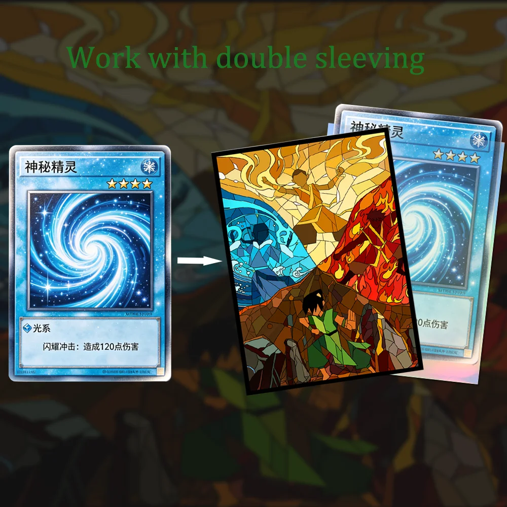 60PCS 66x91mm Avatar Themed Protector Sleeves Toploading Trading Holographic Card Sleeves Protectors for TCG MTG PTCG Sport Card