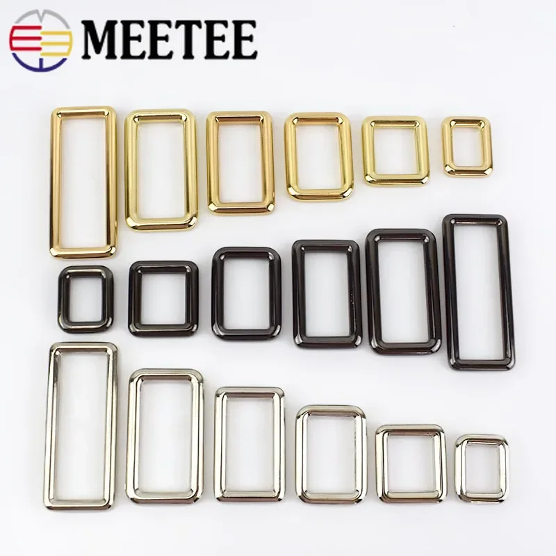 

10Pcs Meetee 12-50mm Metal Square O D Ring Buckles Bag Adjustable Buckle DIY Backpack Straps Shoes Garment Leather Accessories