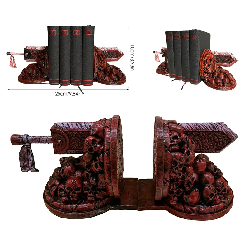 Berserk Bookends Ornament Dragon Slaying Knife Bookstop Resin Bookshelf Desktop Decor Non-Slip Reading Desk Home Decoration