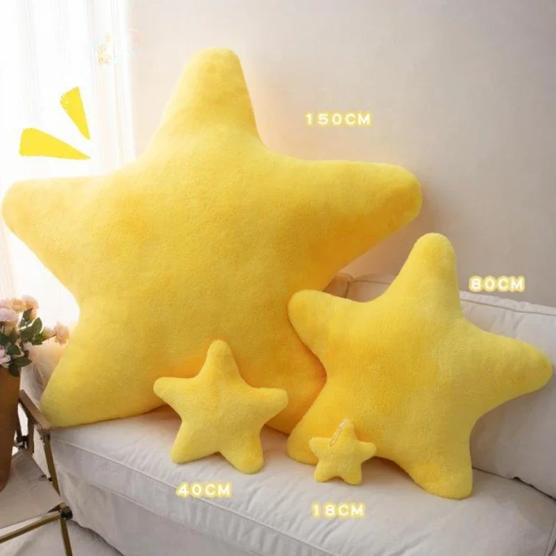 18/40/80cm Star Pillow Plush Pillow Home Decoration Yellow Pink Blue Sofa Ornaments Soft Bedroom Sleeping Pillow Cushion 1PC