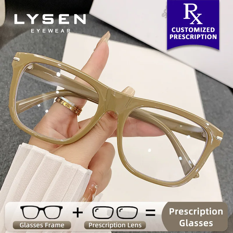 

LYSEN New Rectangle Anti Blue Light Glasses Women Prescription Glasses Anti-Reflective Customization Optical Eyeglasses Frame