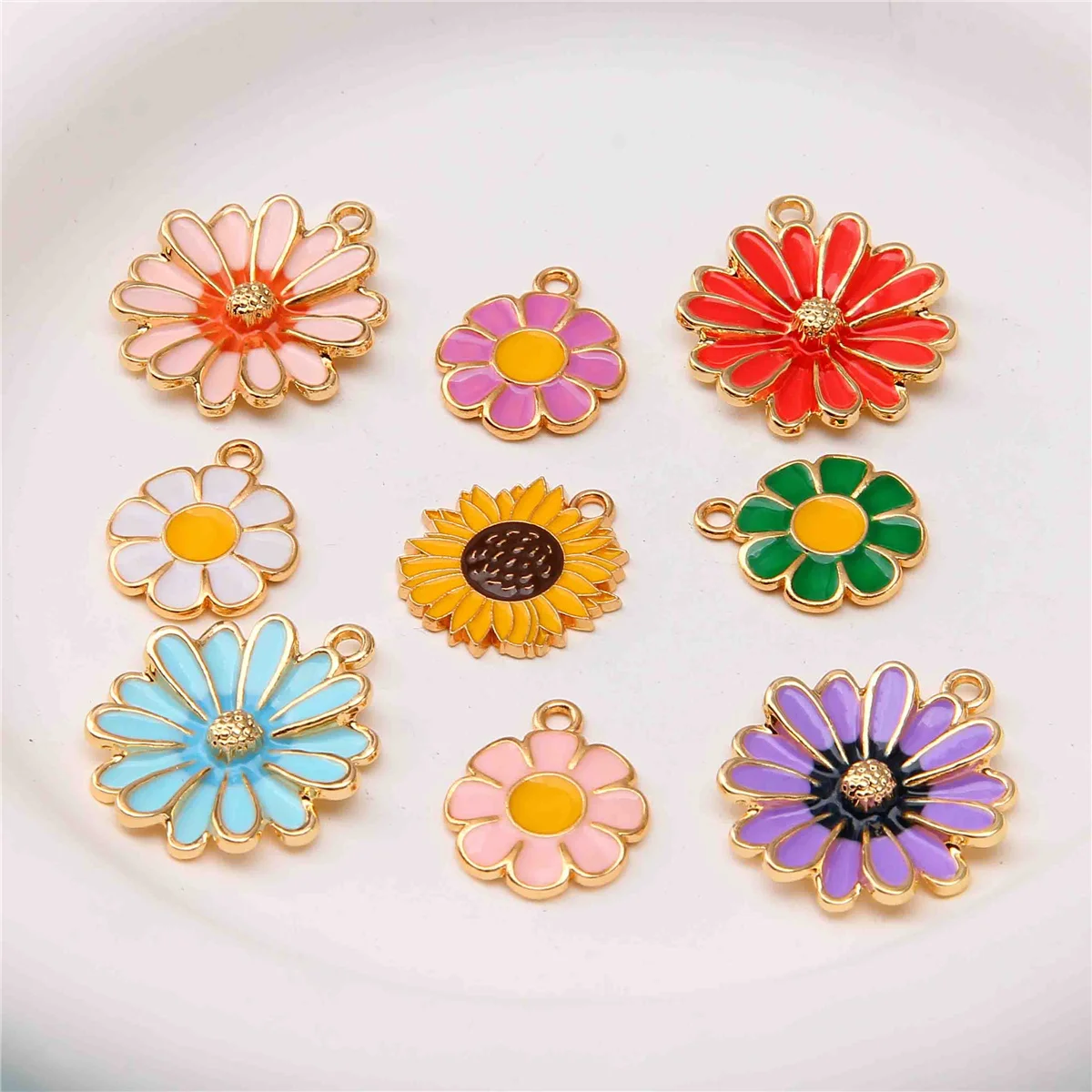 ネックレスとイヤリング,合金,ドロップオイル,花,日曜大工のアクセサリー,素材,卸売,クラシックブレスレット,30個