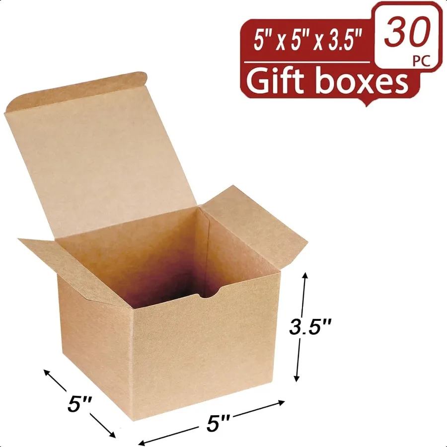 30개 상자 5x5x3.5 크래프트 종이