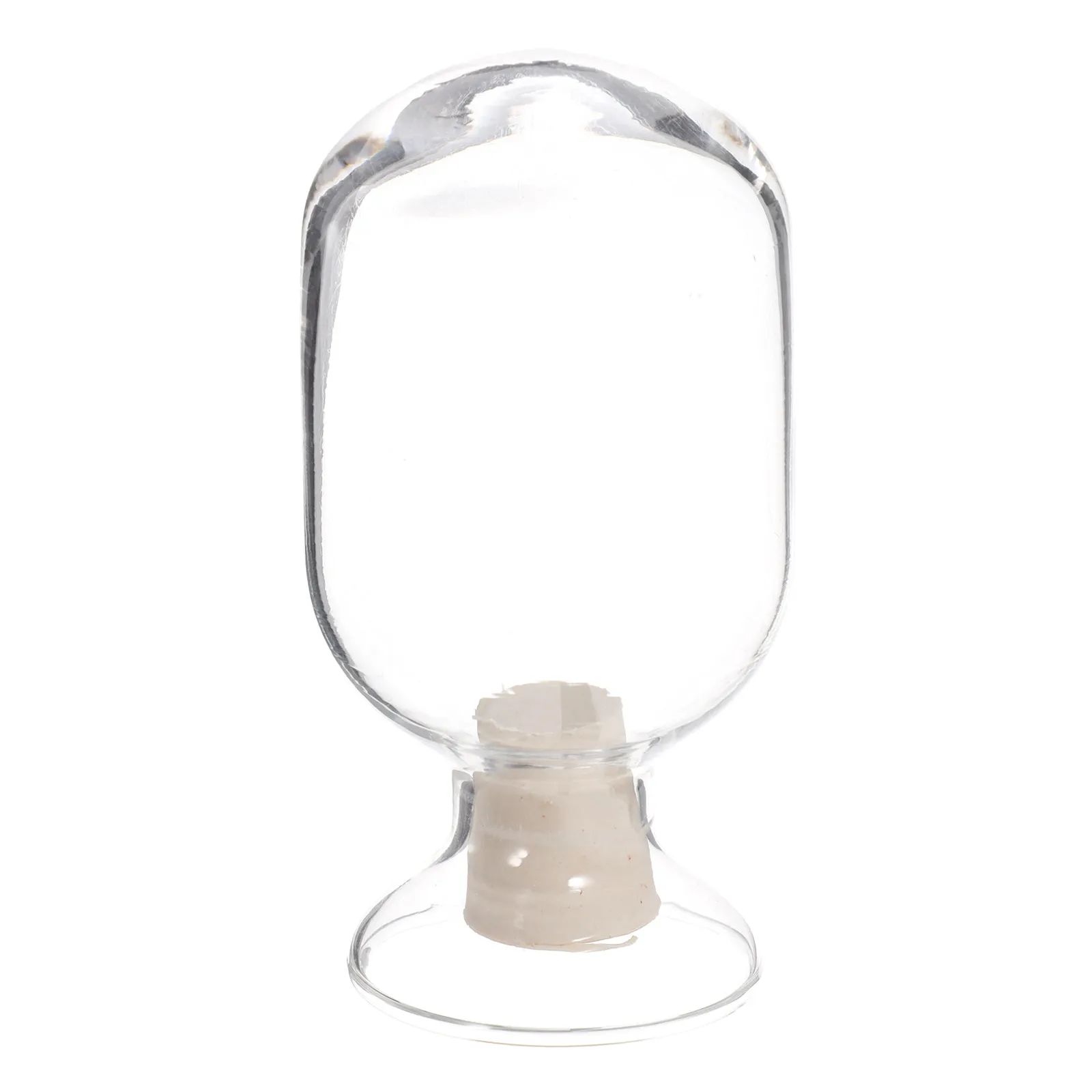 Glass Storage Bottle Transparent Round Laboratory Sample Bottle Rubber Stopper Simple Design for Experiment Display and Specimen