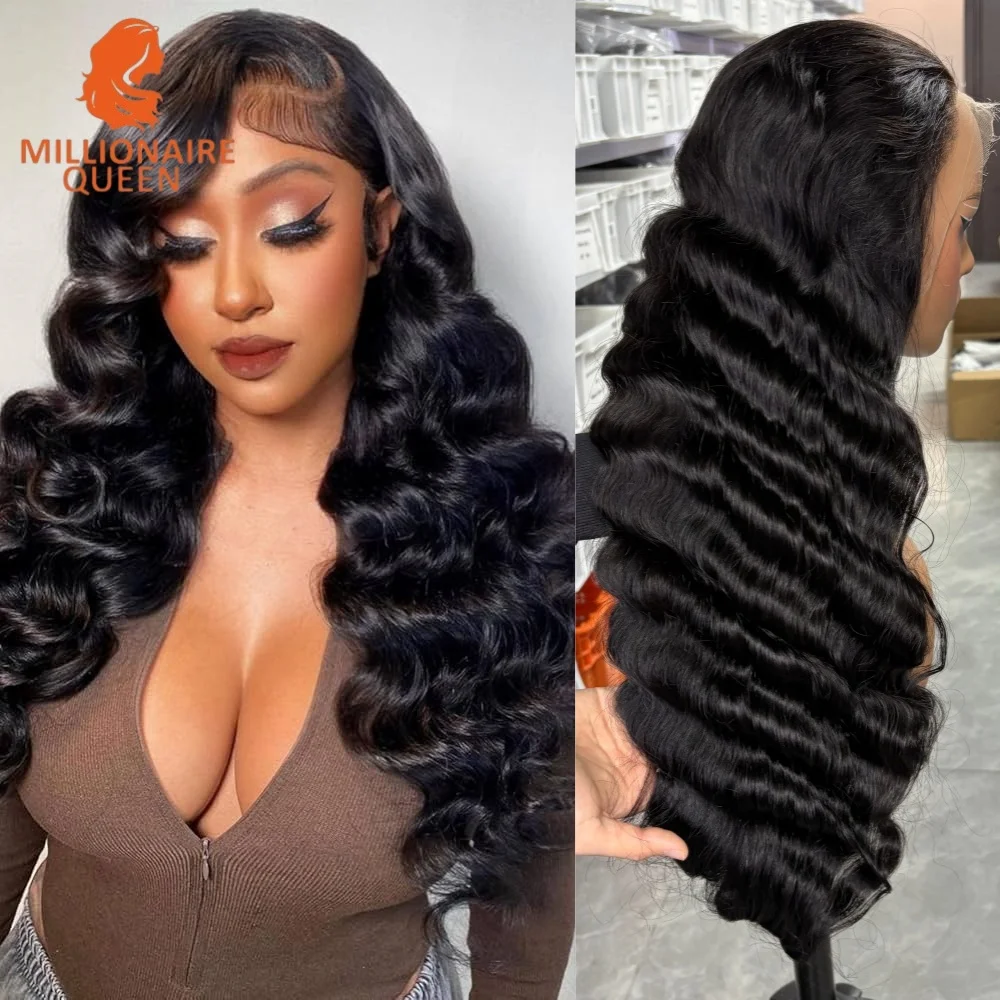 

7x7 15A Deep Wave Super Double Drawn Glueless Wig 7x7 Real HD Lace Front Wig Deep Wave Remy Human Hair Wig Millionaire Queen