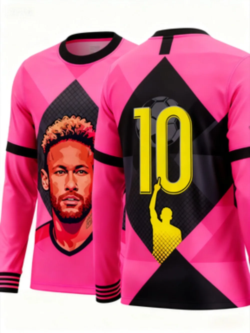 تي شيرت Legend Champion Star Neymar لكرة القدم بأكمام طويلة، تصميم فريد من نوعه، فضفاض كاجوال، قابل للتنفس