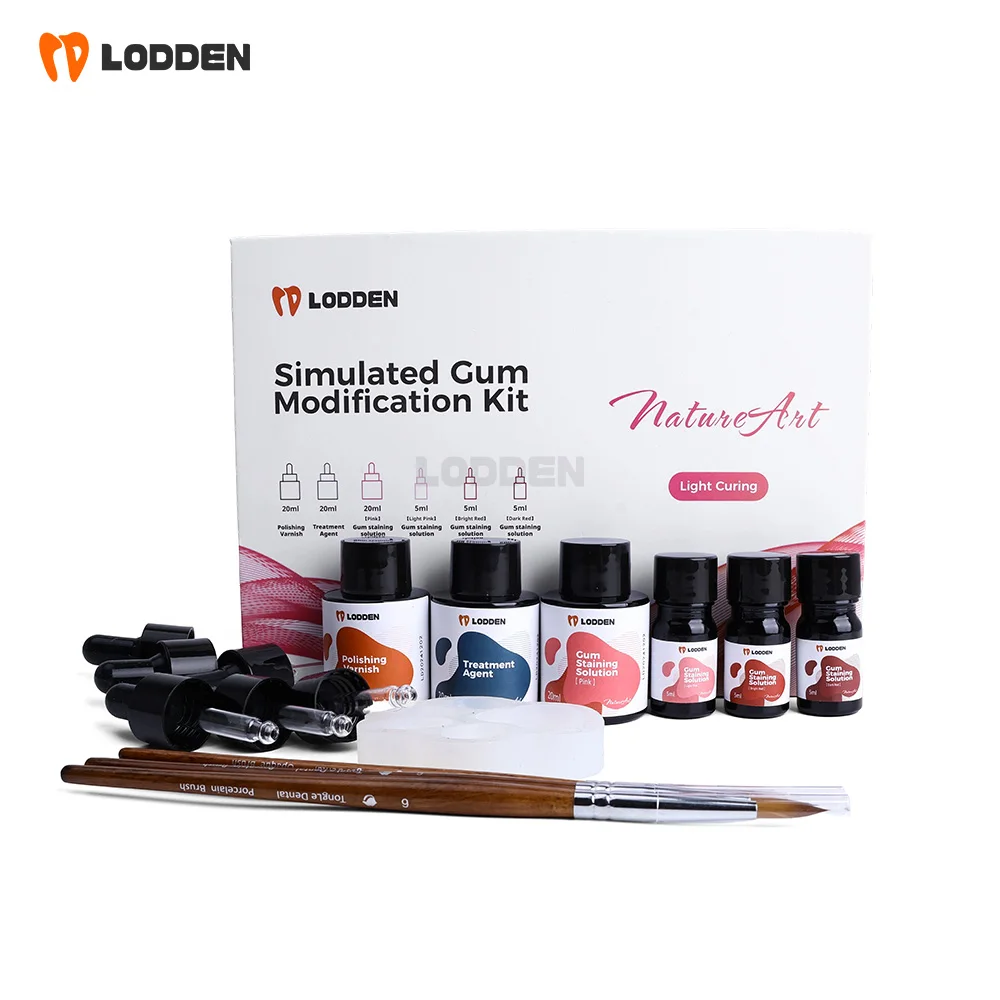 

LODDEEN Simulated Gum Modification Kit for Dental Light Curing Glazing Paste set for PMMA GUM Acrylic Lighting Staining Paste