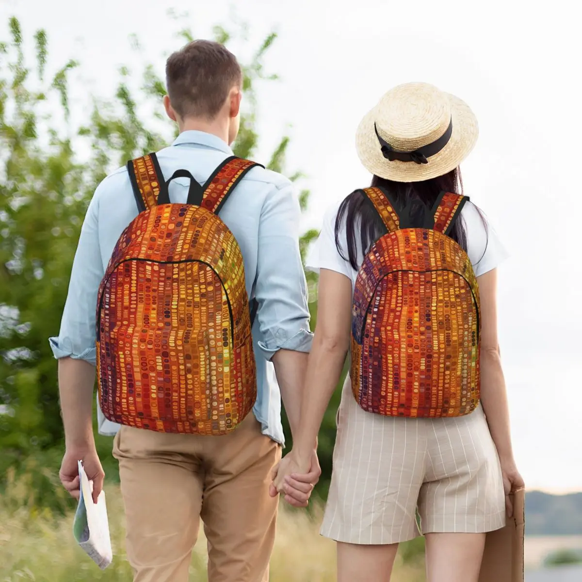 

Bits And Bytes Gold Backpack Student Boys Girls BookBag Kids School Bag Laptop Shoulder Bags for Men Women