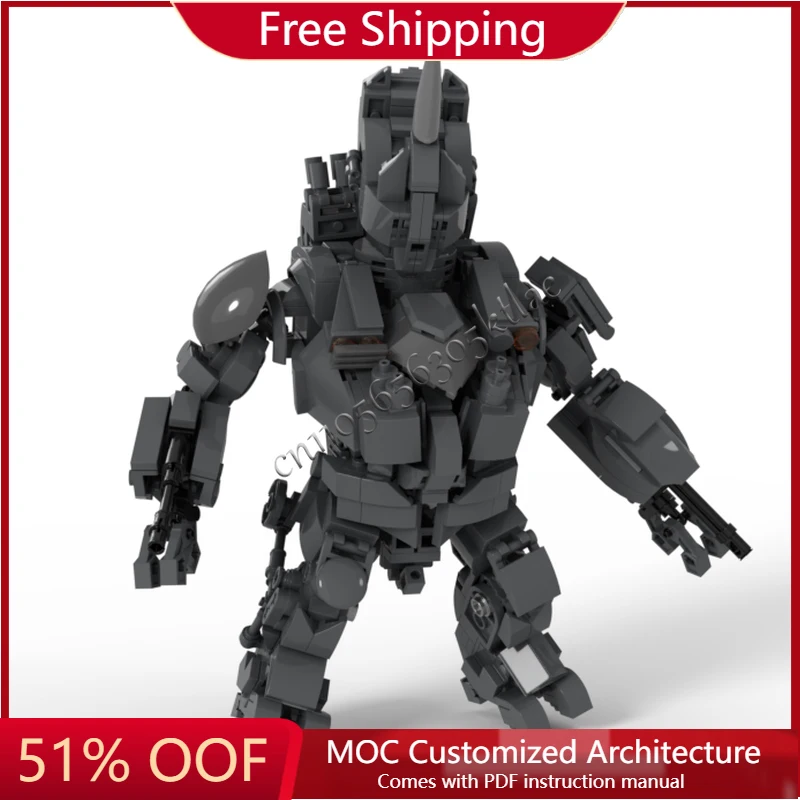 

НОВЫЙ 730 шт. MOC, креативный черный боевой робот, строительные блоки, модель, обучающая игрушка «сделай сам», сборка для мальчиков, подарок на день рождения