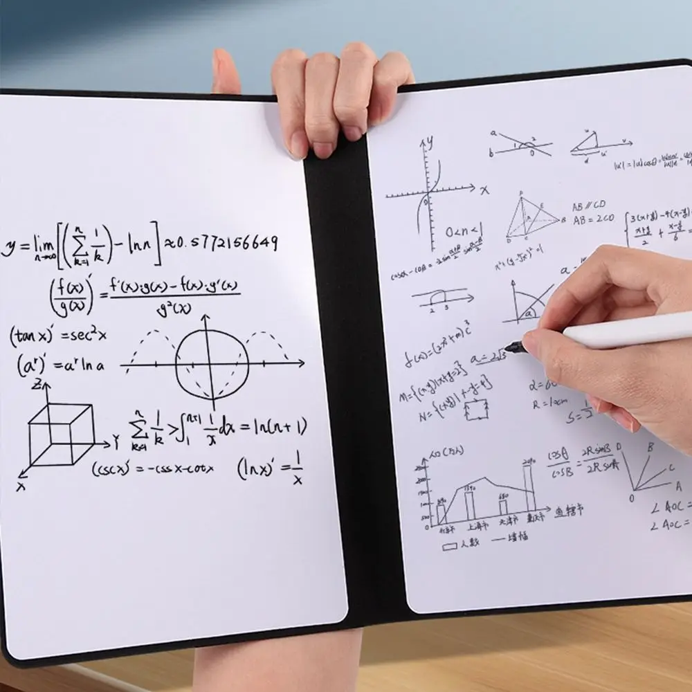 Folding A5 Whiteboard Notebook Erasing Reusable Whiteboard Notepad Business Leather Writing Board Office Accessories