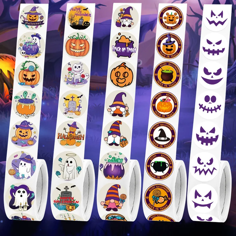 1000pcs Halloween Sticker Pack Cute Pumpkin Ghost Monster Bat Stickers For Kids DIY Decoration Party