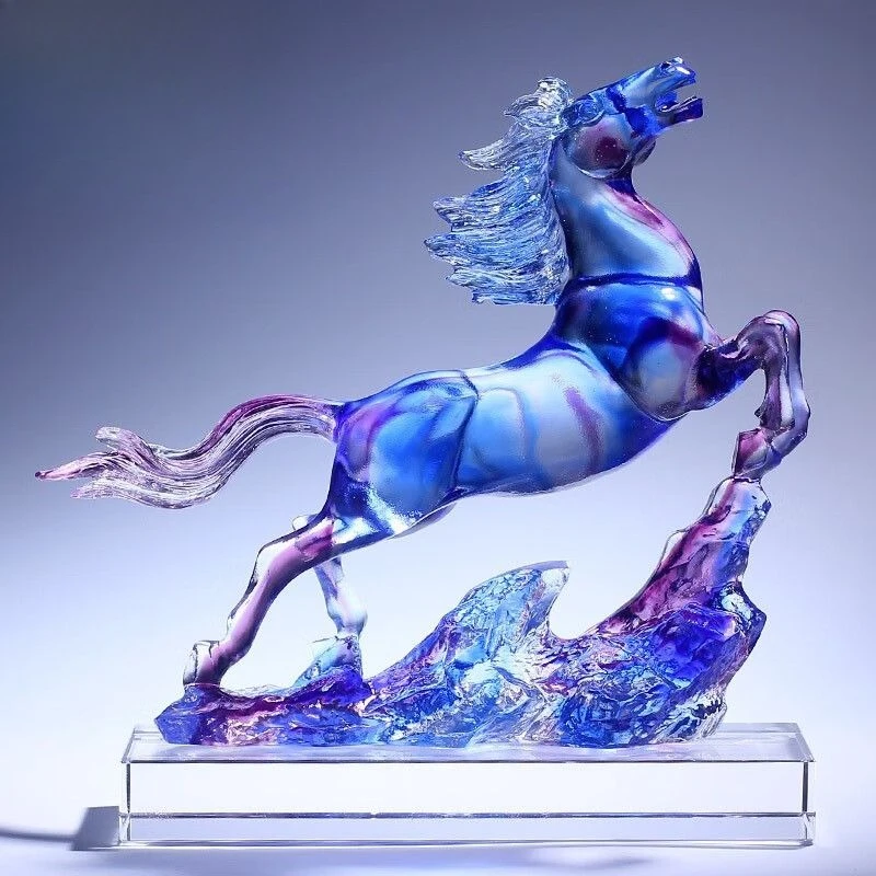 

Glazed horse to success ornament crystal work of art light luxury high-end living room office decoration
