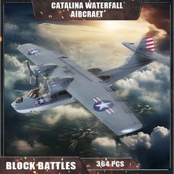 WG5007 Water Plane Aircraft Building Blocks/WW2 Military PBY Catalina Fighter Sets/Airplane Model Brick Kids Toys Gifts