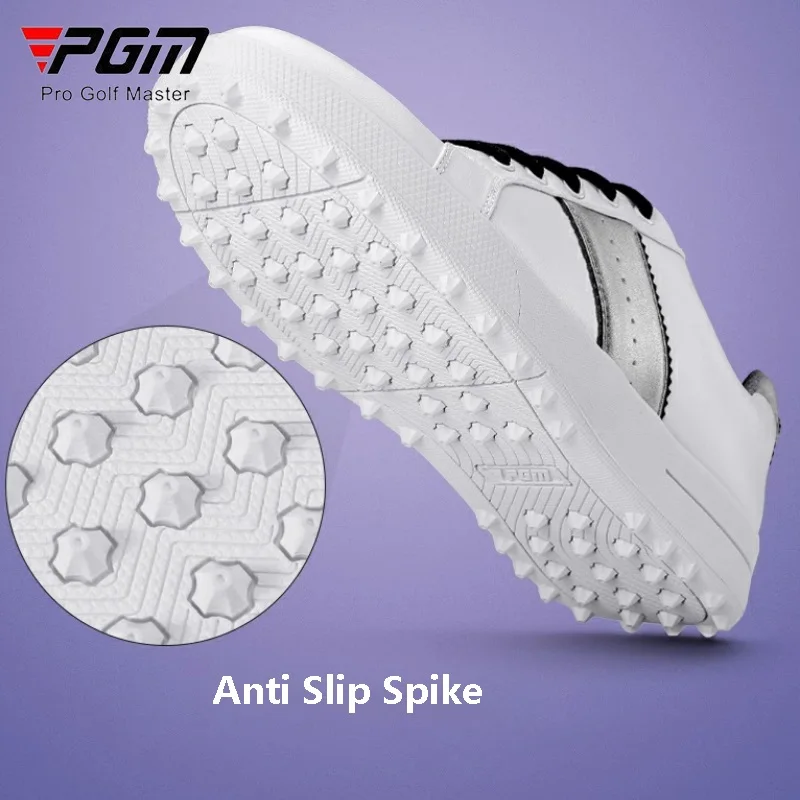 PGM-zapatos de Golf impermeables para mujer, zapatillas antideslizantes transpirables con borlas y cordones, zapatos blancos pequeños, entrenadores