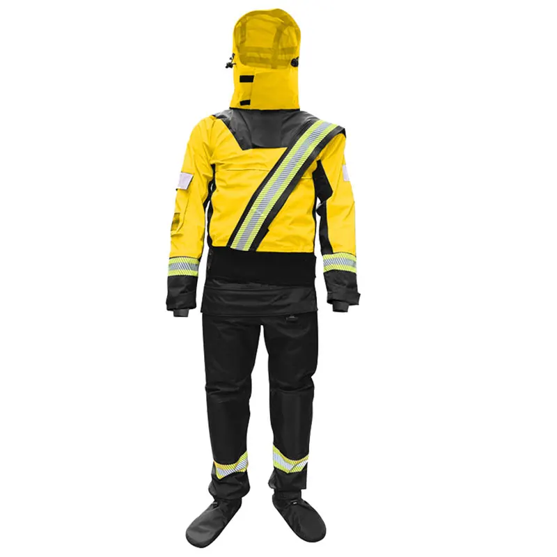 

Reflective Survival Water Rescue Drysuits 4-Layer 100% Waterproof Men’s Kayak Canoe Dry Suits Safety Clothing for ATV/UTV Sports