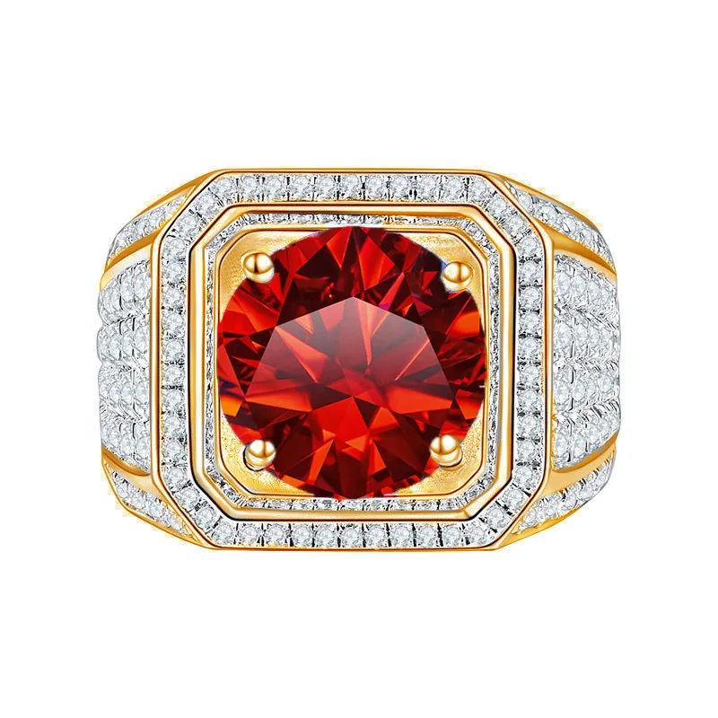 2 Carat Sapphire Moissanite Gold Rings for Men Women Green Red Purple Moissanita Lab Diamond S925 Silver Fine Jewelry Wholesale