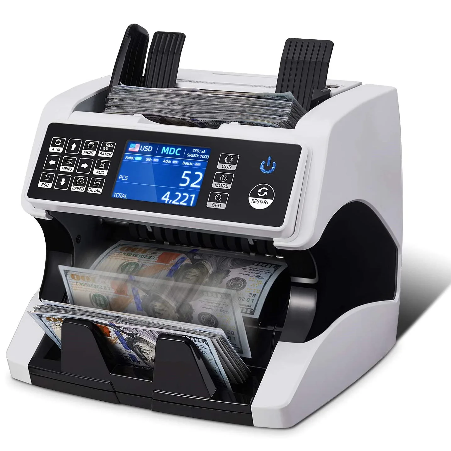 Multi Currency Automatic Bill Counting Machine Money Mix Value Note Cash Counting Machine Bill Counter