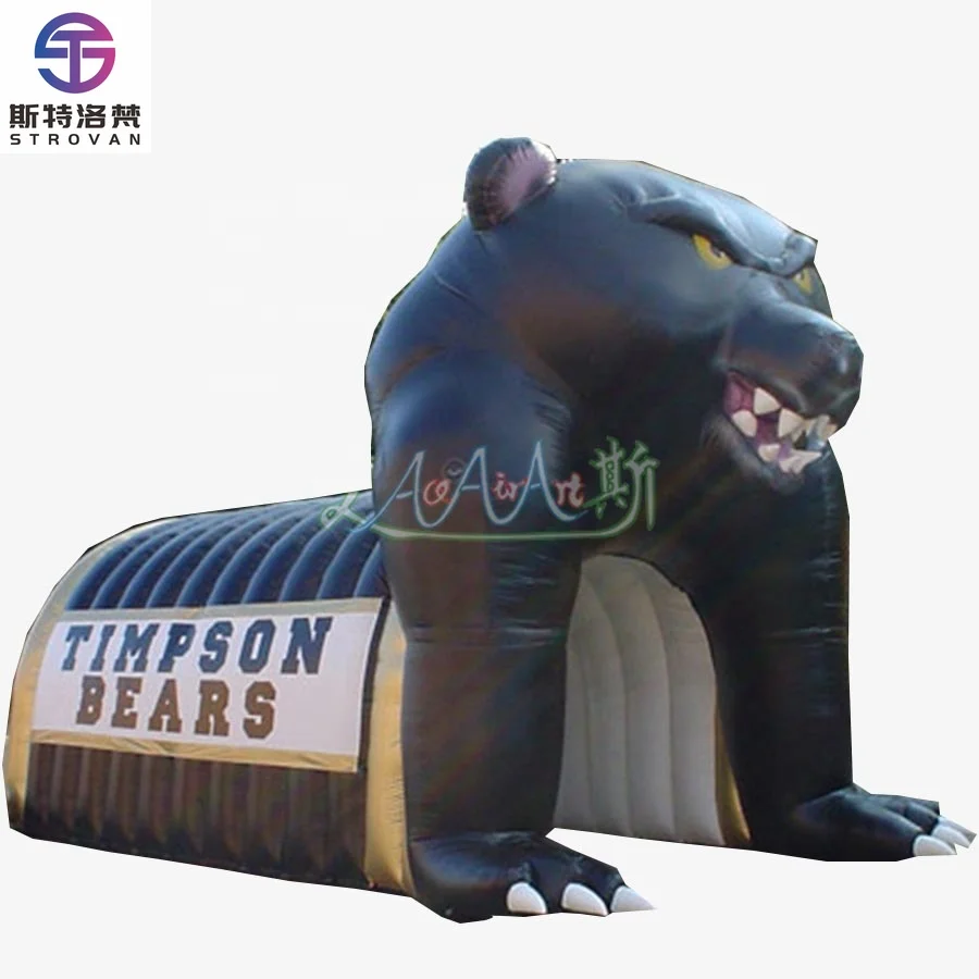 

STLF Inflatable Grizzlies Bear Head Tunnel, Inflatable Tunnel Tent for Sports Football Rugby Team Entrance & Advertising