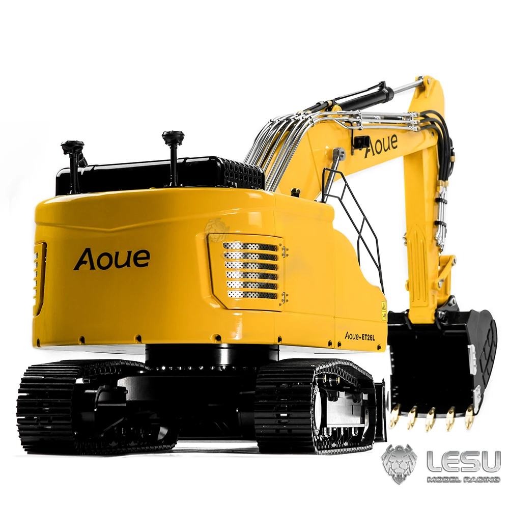 1/14 LESU Hydraulic RC Excavator ET26L 2 Arms Metal Controlled Digger Model Painted Assembled  Blade Tracked With Light Trucks