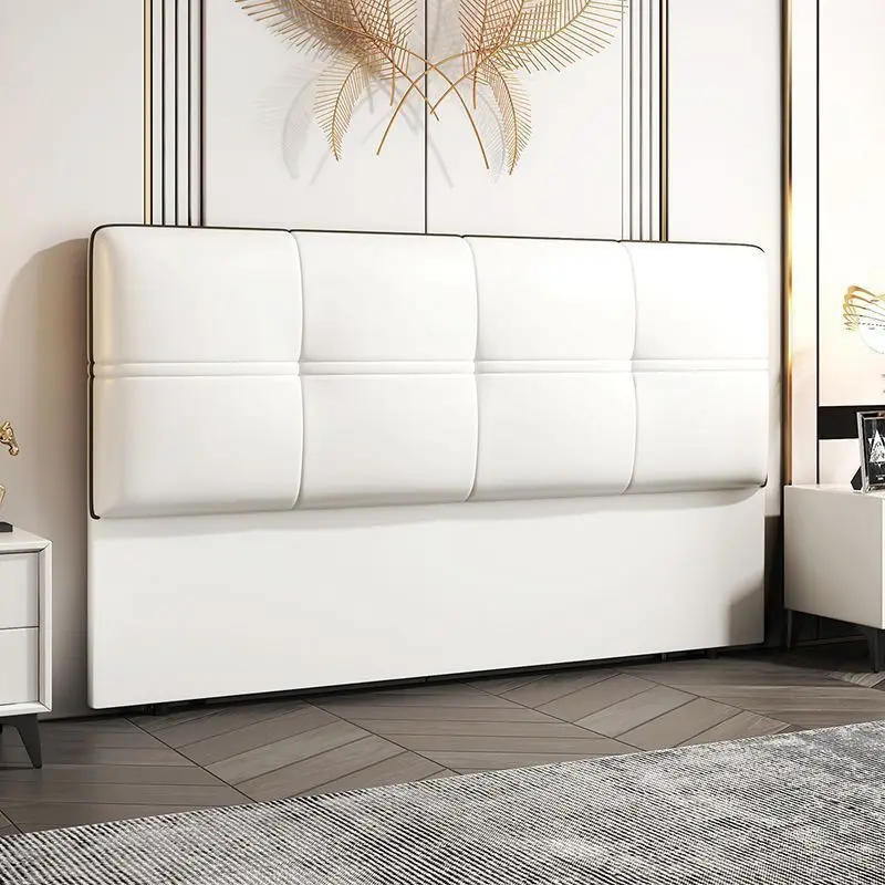 

Light luxury floor-to-ceiling Chinese bedside cushion small apartment new simple solid wood backrest cat paw microfiber leather