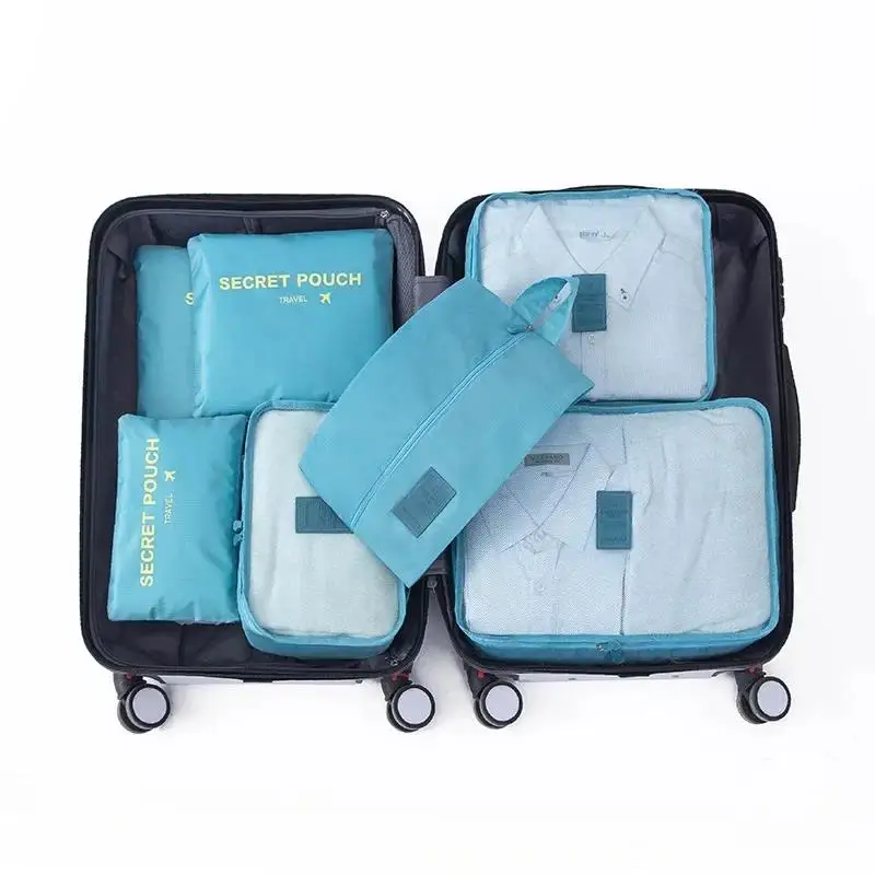 6 PCS Travel Storage Bag Set For Clothes Tidy Organizer Wardrobe Suitcase Pouch Unisex Multifunction Packing Cube Kit