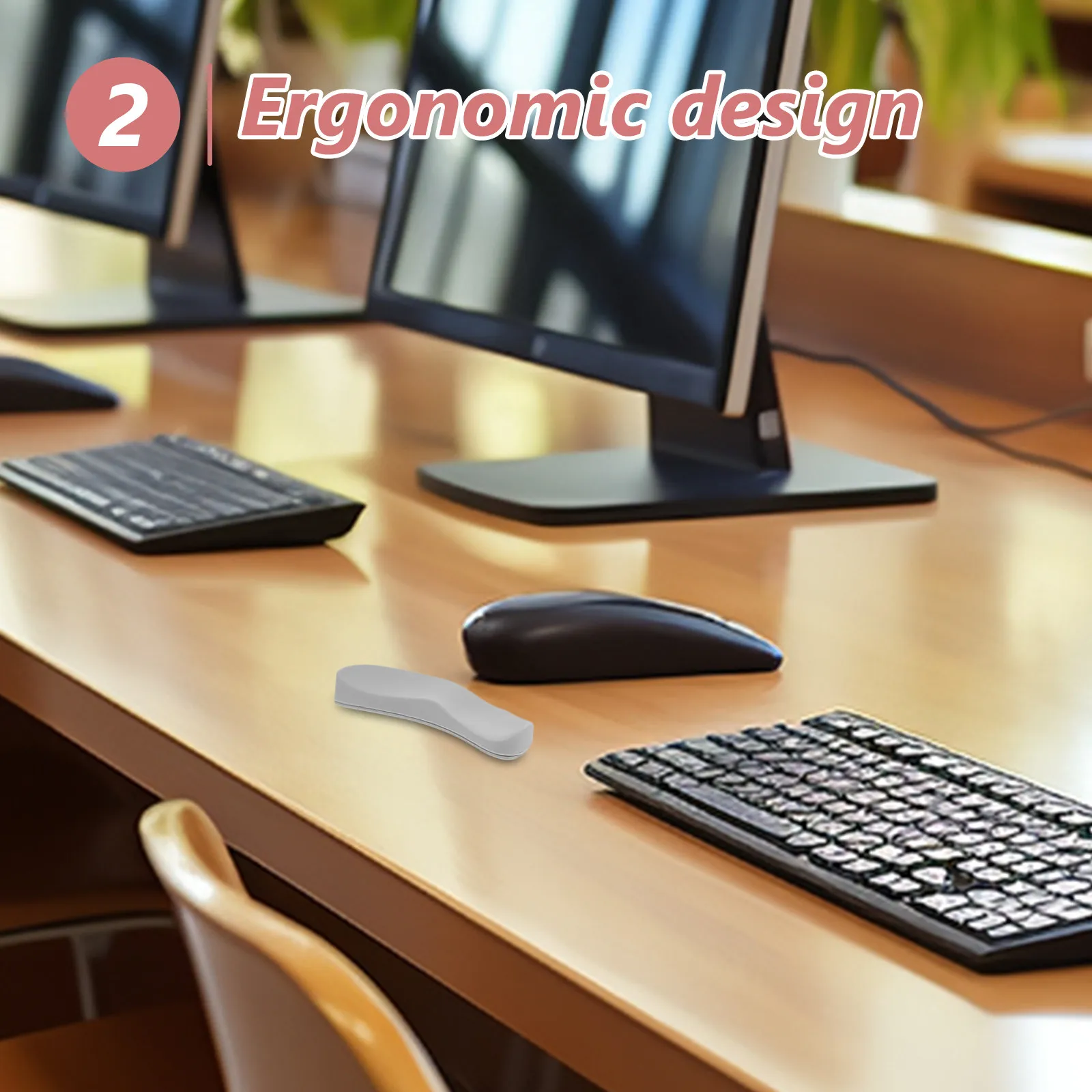 Silicone Wrist Rest Pad for Computer Mouse and Keyboard Ergonomic Comfort Support Prevents Wrist Strain Office Home Gaming Desk