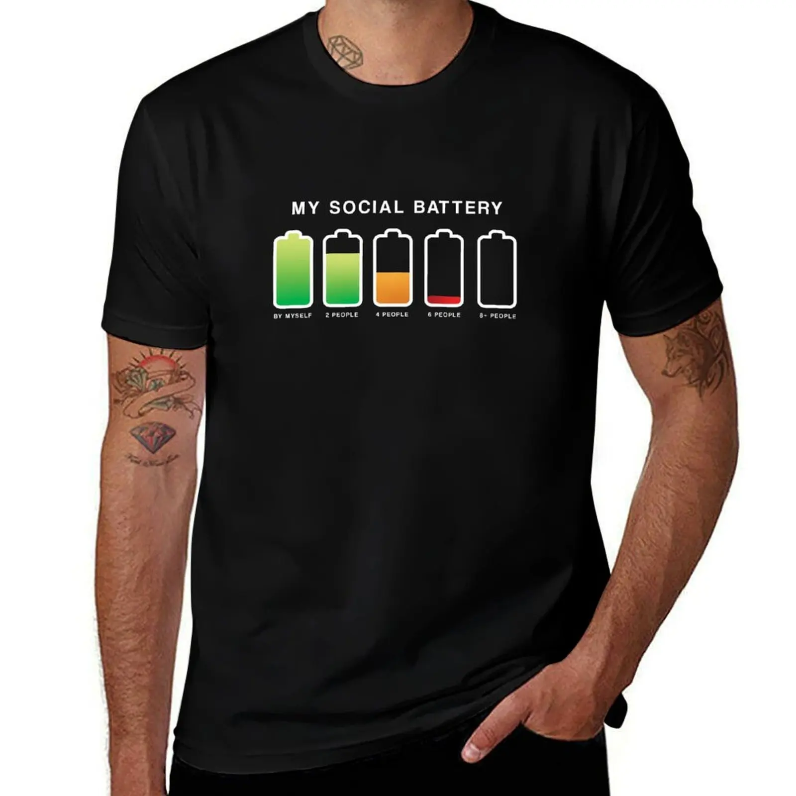 My Social Battery Introvert (Socially Drained) T-Shirt Standard Fit Solid Tee Shirt T-Shirt
