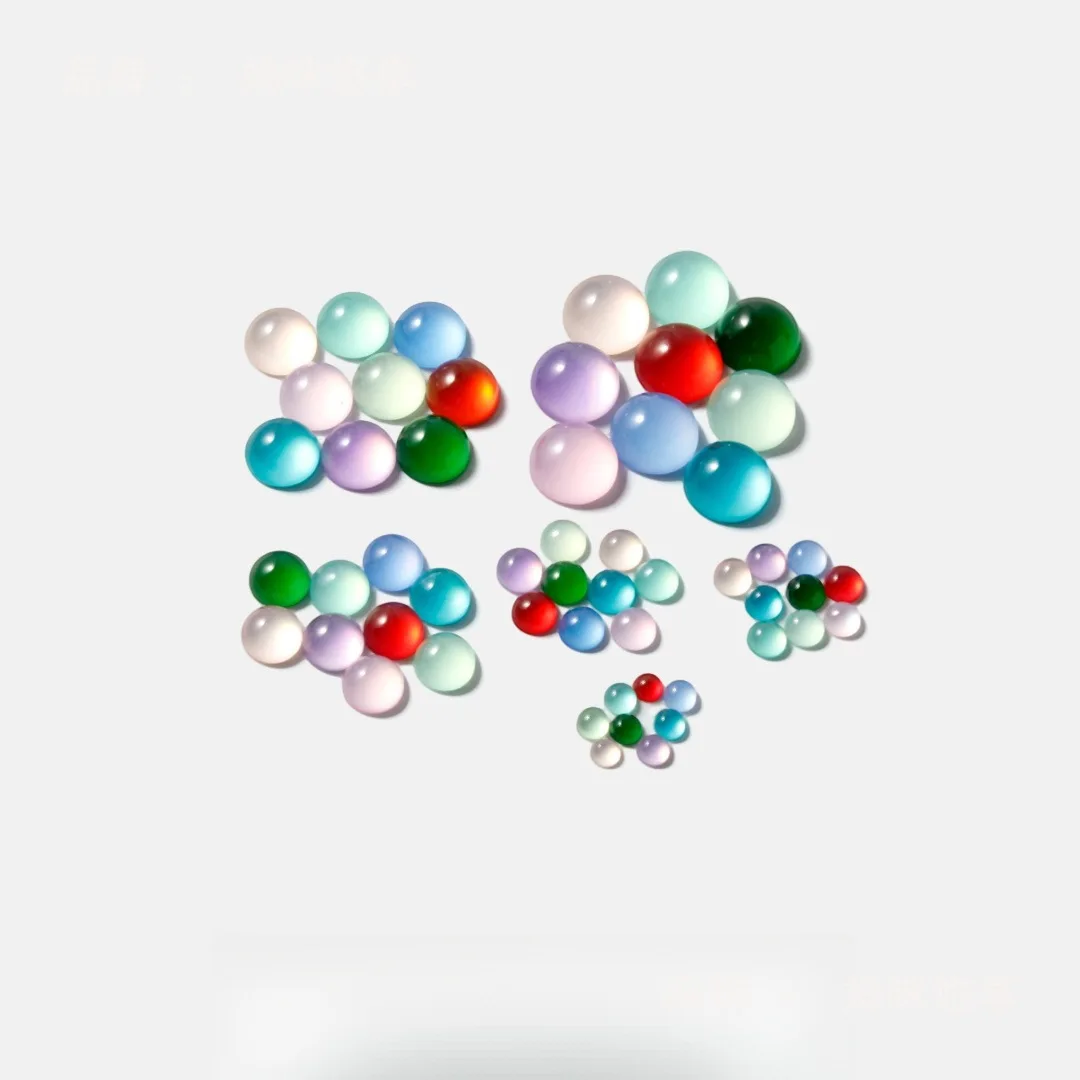 

New 100PCS 4/6/8/10/12mm Resin Cat Eye Beads Round Flat Back Clear Cabochons Dome Cameo For Jewelry Making DIY Dolls Accessories