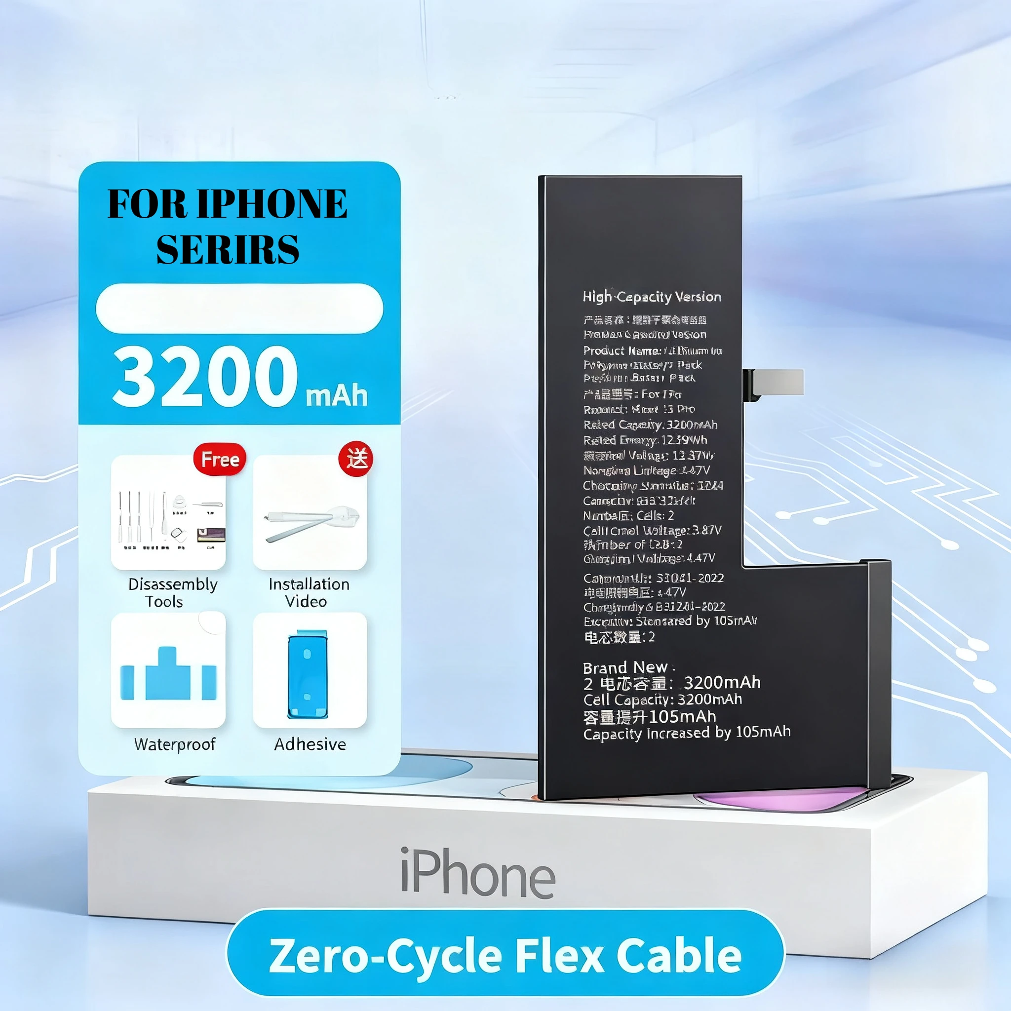 بطارية بديلة عالية السعة لهاتف آيفون 11 12 13 متوافقة مع آيفون X 12 Mini 13 Pro Max اختر نموذجك