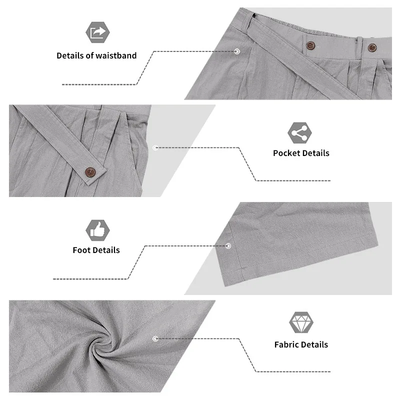 Grenzüberschreitende italienische Neapolitaner Gorger Old Money Style Herren Freizeithose aus Leinen im Commuter-Stil – Detail 28