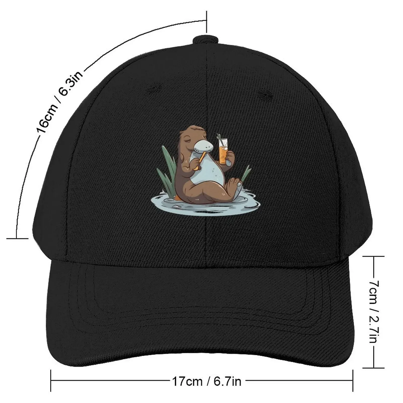 Platypus Chilling At The Pool Holding Beer Cute Baseball Cap |-F-| New In The Hat Anime Hat funny hat Mens Hats Women's