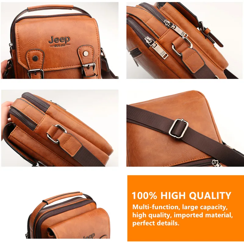 Imagem -05 - Jeep Buluo Novo Multi-função de Negócios Bolsas Homens Bolsa de Ombro Grande Capacidade de Couro Messenger Bolsa Crossbody