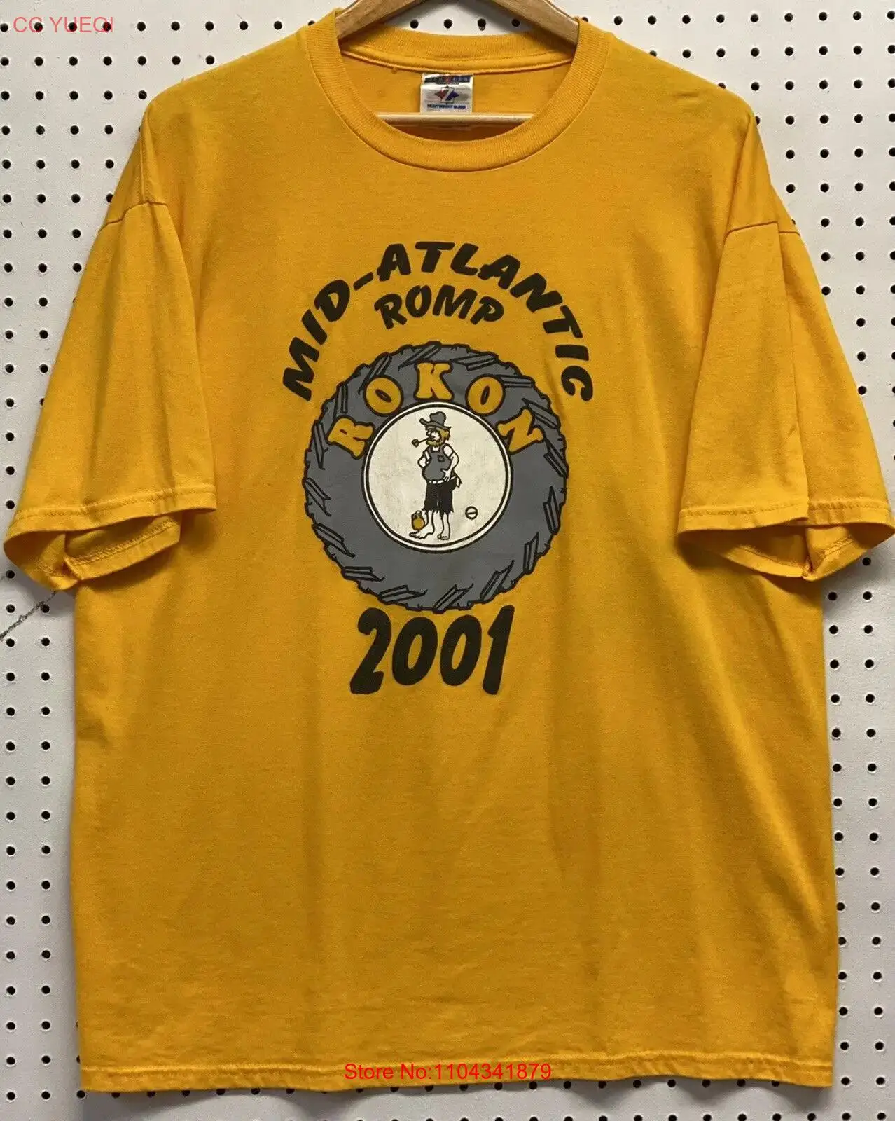 Vintage Rokon T-shirt XL Mens Yellow Mid-Atlantic Romp 2001 Motorcycle