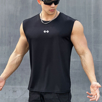 Summer Running Vest Gym Tank Top Mens Fitness Training Clothing Quick Dry Loose Fit Bodybuilding Basketball Sleeveless T Shirts