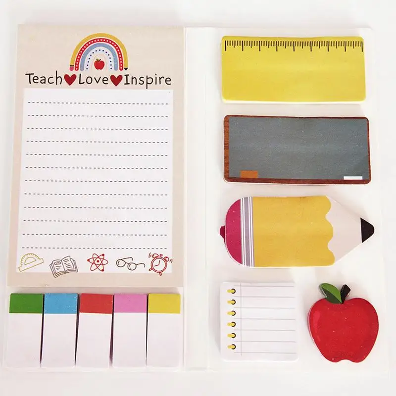 Teacher Sticky Notes Self-Stick Teaching Note Pads Teacher Appreciation Set Sticky Notes Motivational Note Pads for Teachers