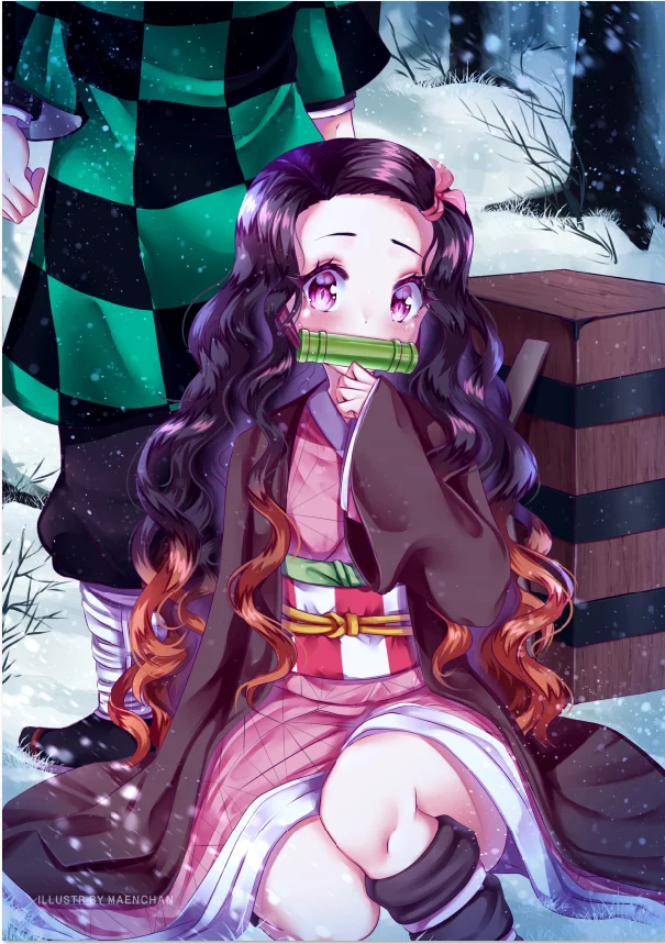 5x7FT Kimetsu Yaba Demon Slayer Kamado Nezuko Tùy Chỉnh Hình Phông Nền Vinyl 220Cm X 150Cm