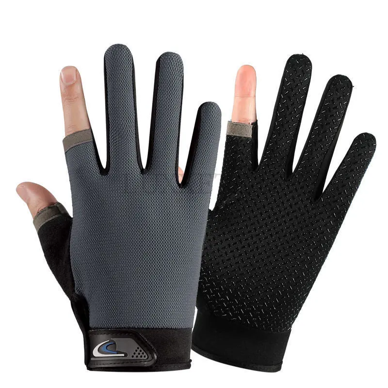 

1 Pair Summer Anti-Slip 3 Fingers Cut Fishing Gloves Breathable Half Finger Outdoor Angling Sunscreen Gloves Fishing Accessories