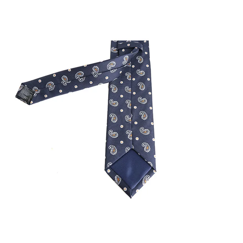 Luxury Mens Ties Dark Blue Neck Ties For Men Paisley Plaid Jacquard Necktie Business Suits Accessories Wedding Slim Gravatas