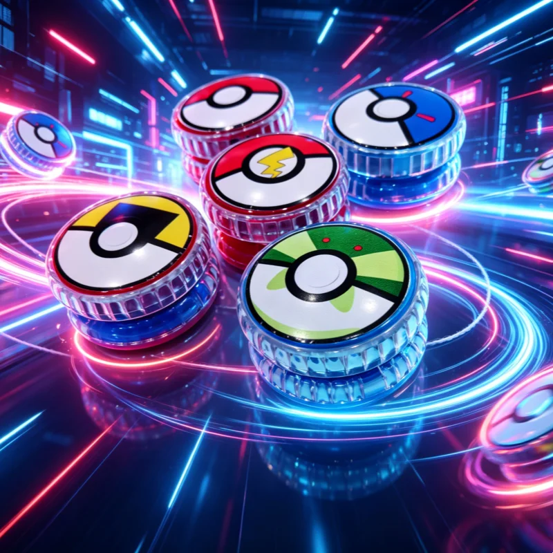 New Pokemon LED Light Up Yoyo Pokeball Boys' Toy High Speed Bearing Special Prop Metal Boys and Girls Yoyo Gift