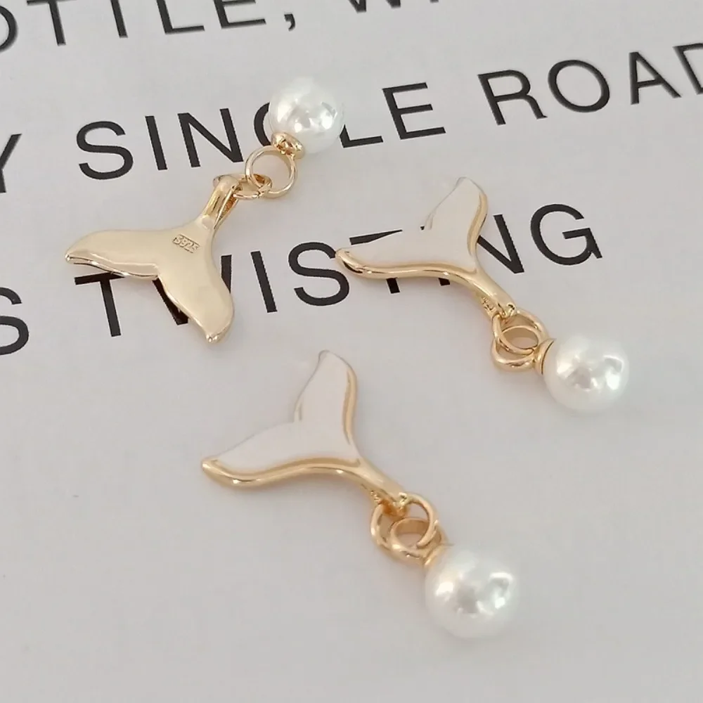 

14K Gold-plated Strong Inlaid Shell Fish Tail Beaded Fashionable Handmade DIY Jewelry Bracelet and Necklace Material