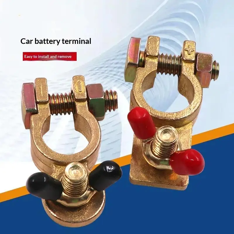 1 Set Solid Brass Clamps Connectors Car Truck Boat Caravan Battery Terminals With Quick Release For RV Motorbike