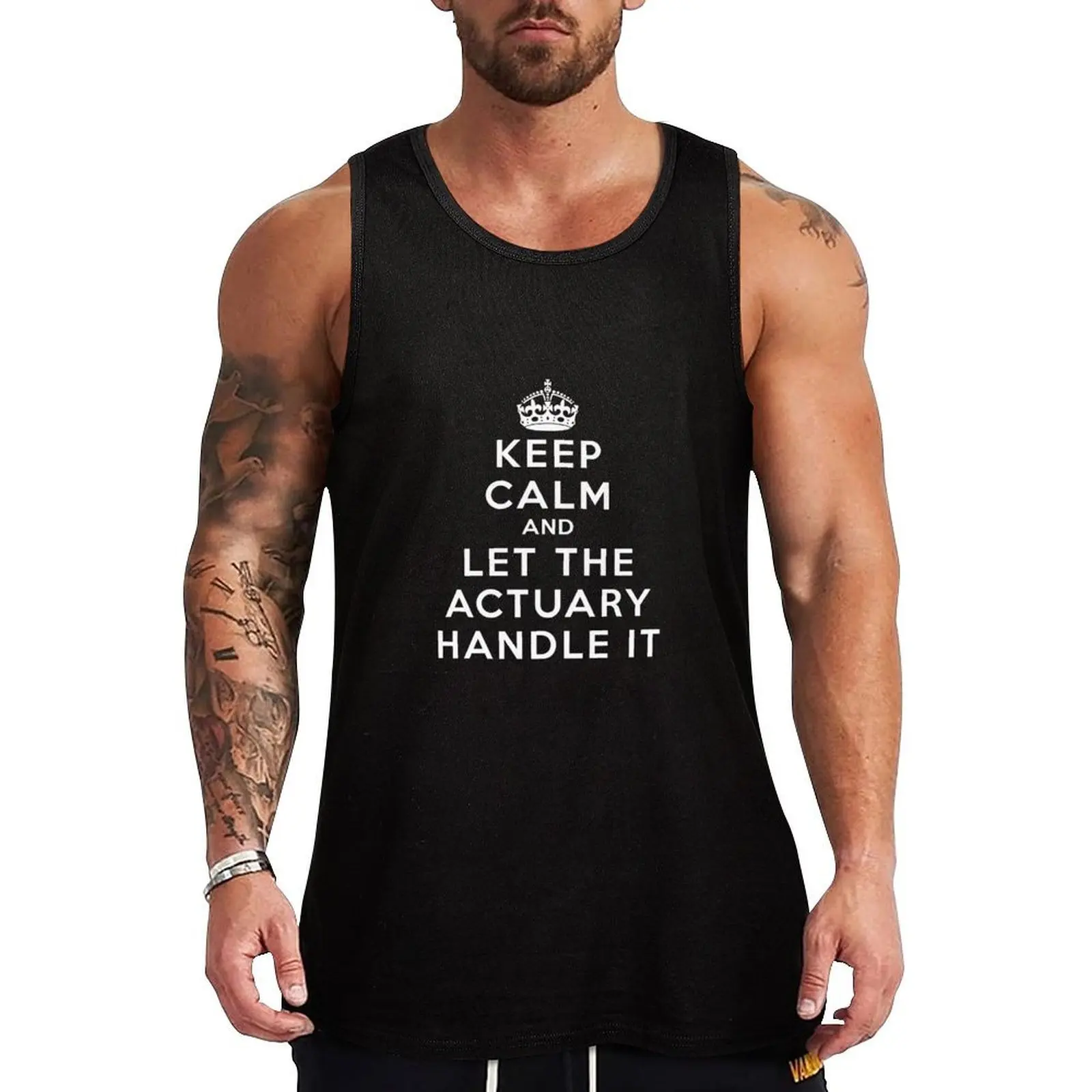 

Keep Calm And Let The Actuary Handle It Tank Top Soft Basic Tank Top Breathable Sleeveless Daily Shirt