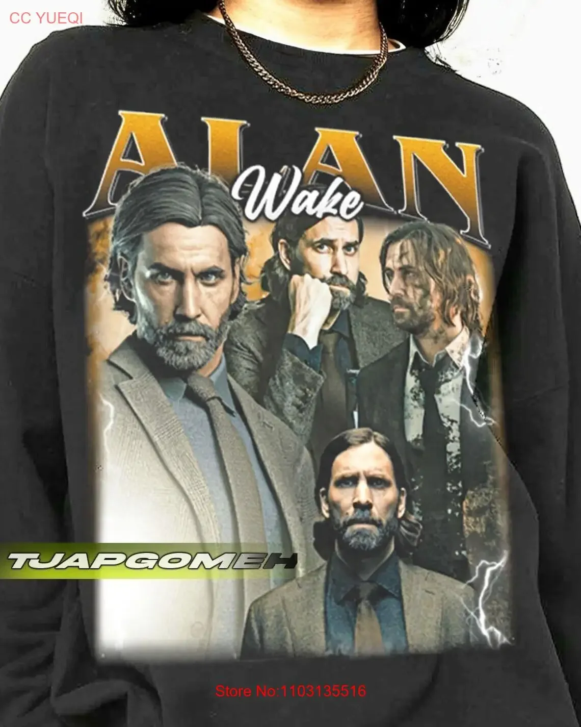 Alan wake vintage crewneck sweat t camisa para mulher e homem sw vintage lavado casual topo para uso diário unisex gráfico