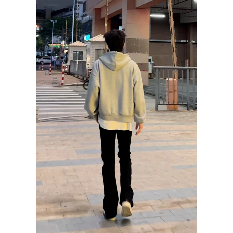 

Расклешенные джинсы Bla со средней талией для мальчиков-подростков, утягивающие прямые брюки в американском стиле High Street Sle, молодежная мода