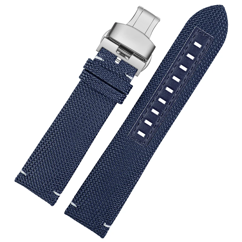 High quality Nylon men\'s Watchband For Citizen Mido Navigator M026.629/430 Ocean Star M042.430 Canvas Leather Watch Strap 22mm