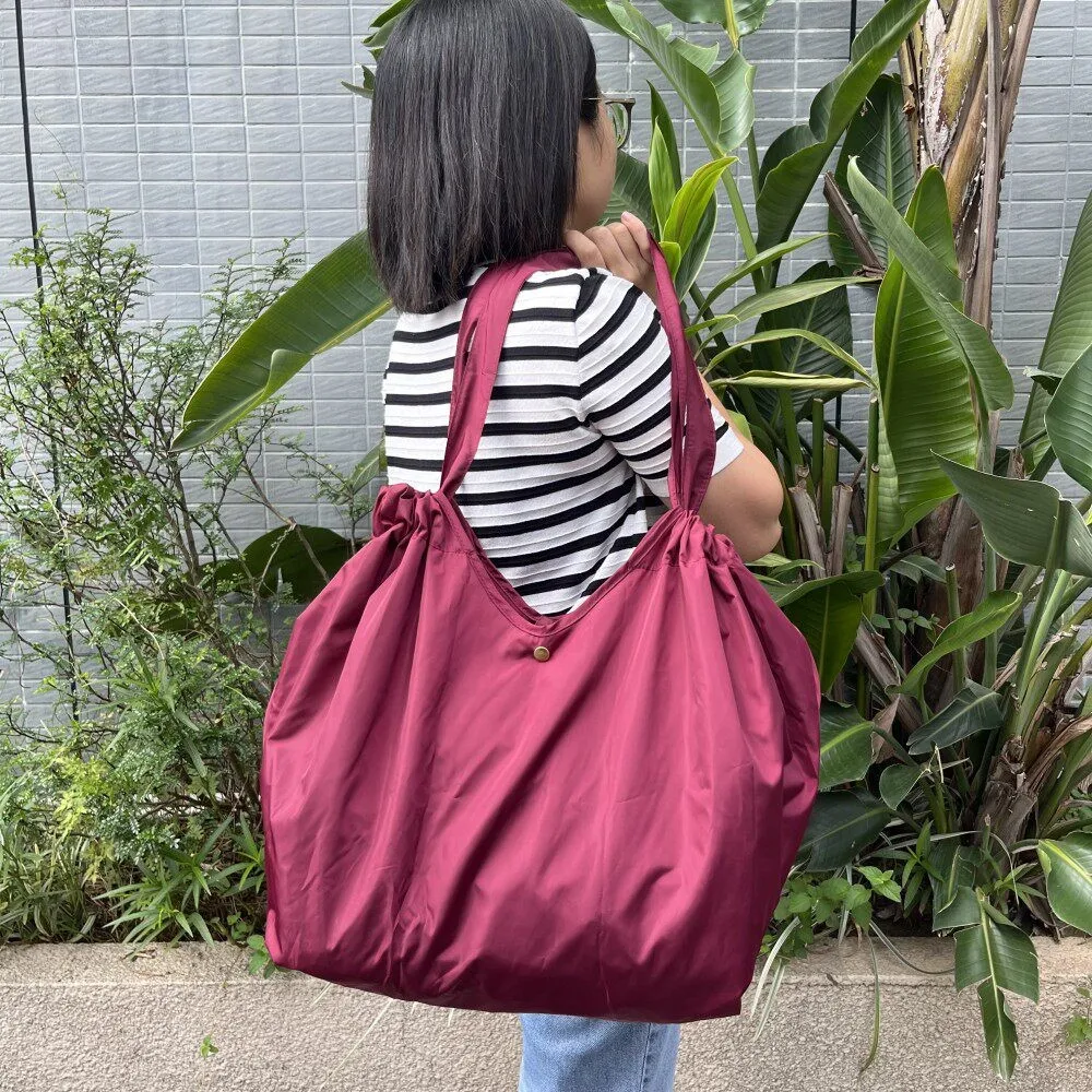Large-Capacity Multi-Functional Eco-Friendly Foldable Shopping Bag, Shoulder Tote, Portable Drawstring Grocery Bag