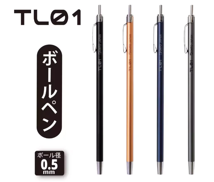 Caneta Esferográfica Mini de Metal OHTO TL01 do Japão, 0.7mm, Retrátil Automática, Tinta à Base de Óleo, Caneta Preta para Escritório, Viagem e Presente
