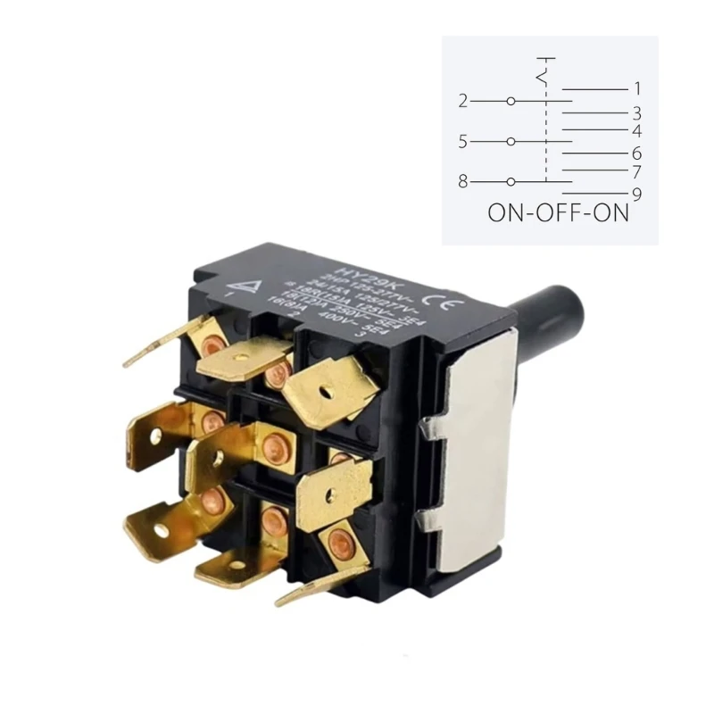 Industrial 9 Pin Button Switches HY29K Easy to Install Button Switches for Enhances Electrical Flexibility in Home Decors 37JD