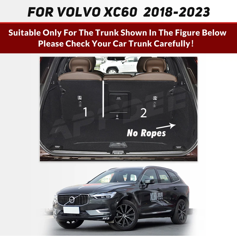 Auto Full Coverage Trunk Mat For Volvo XC60 2018-2023 22 20 21 19 Car Boot Cover Pad Cargo Liner Interior Protector Accessories