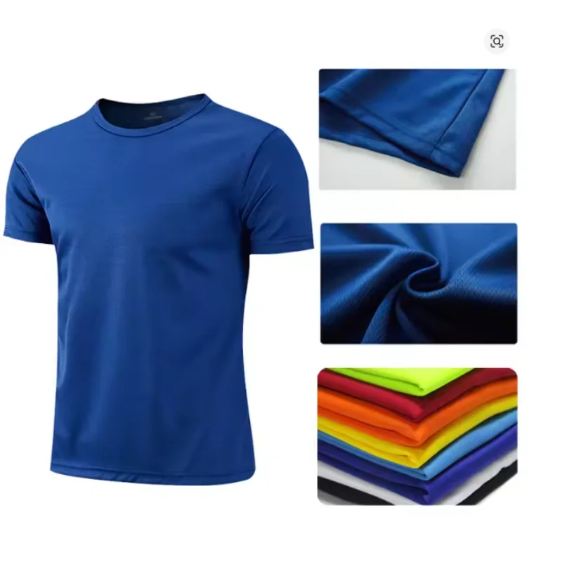 Outdoor Men's Quick Drying Short-Sleeved Gym Running Moisture absorbing Round Neck T-Shirt Training Gym Sweatshirt Top lightweig
